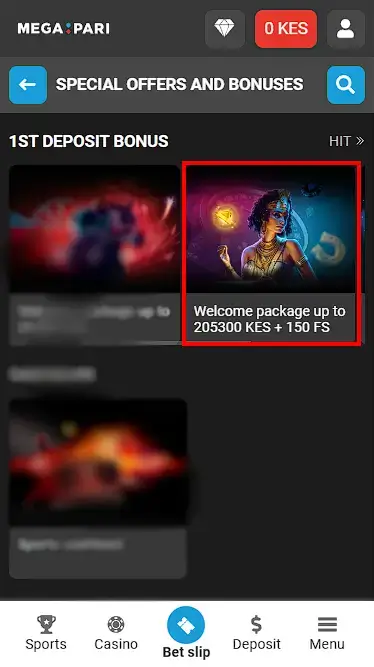 megapari casino bonus