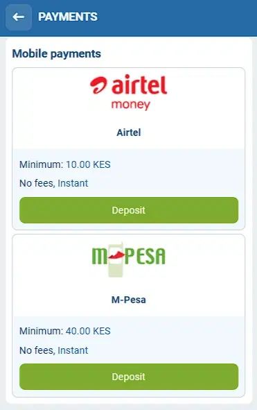 Can I deposit using M-Pesa?
