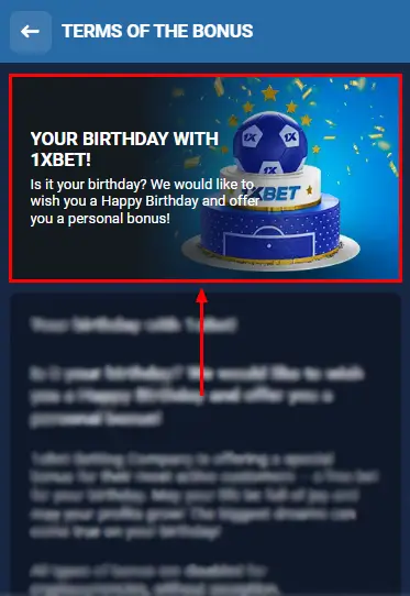 1xBet Birthday Bonus