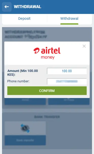 1xBet Withdrawal via Airtel Money