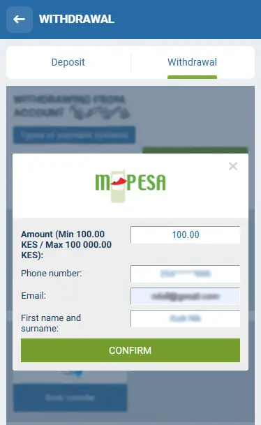 1xBet Withdrawal via Mpesa