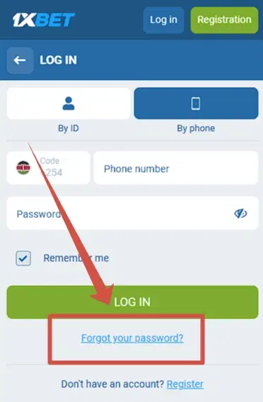 How to recover my 1xbet password?