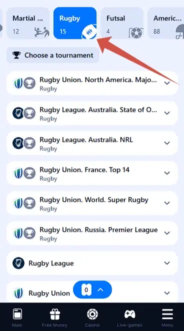 Can I bet on rugby on 1win?