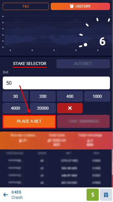 How to place a simple bet in Aviator