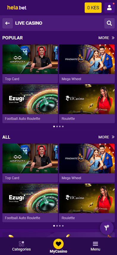 Helabet live casino