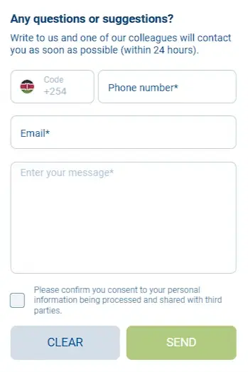 1xBet Casino Kenya Contact Form