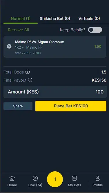 Betika bet slip