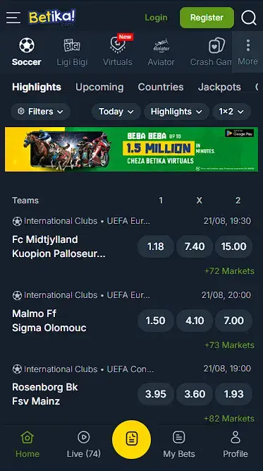 Betika betting platform