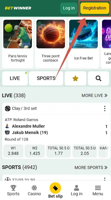 Betwinner Register