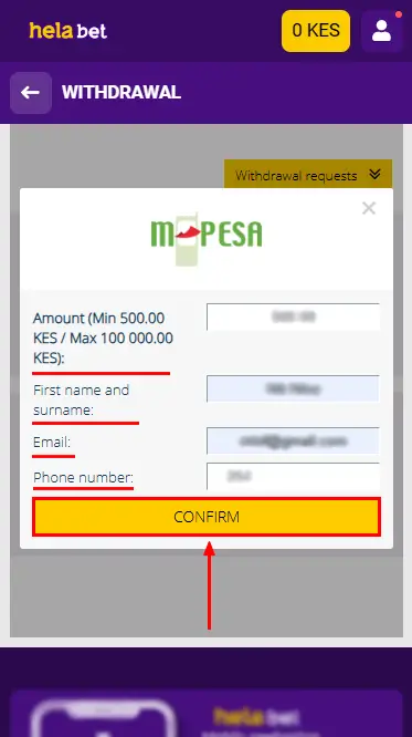 M-pesa Payment Form