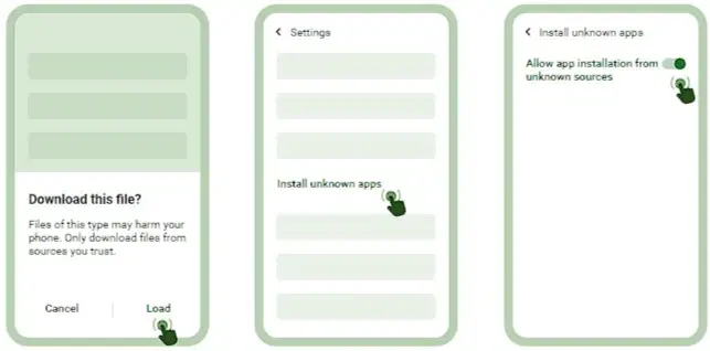 Preparing Android for installation APK