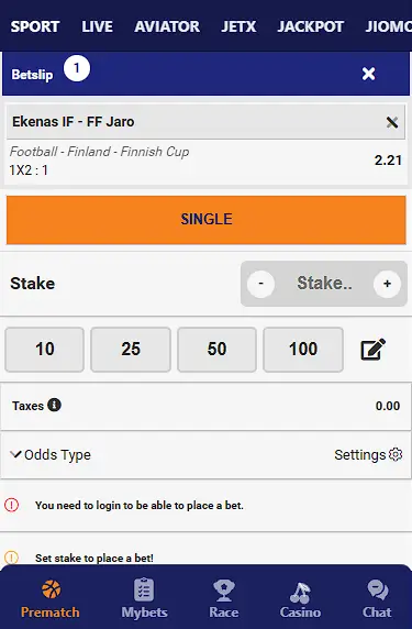 Shabiki Bet Slip