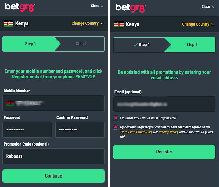 Betgr8 Registration