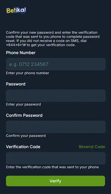 betika password recovery