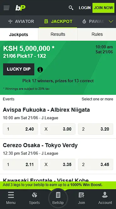 Betpawa Jackpots