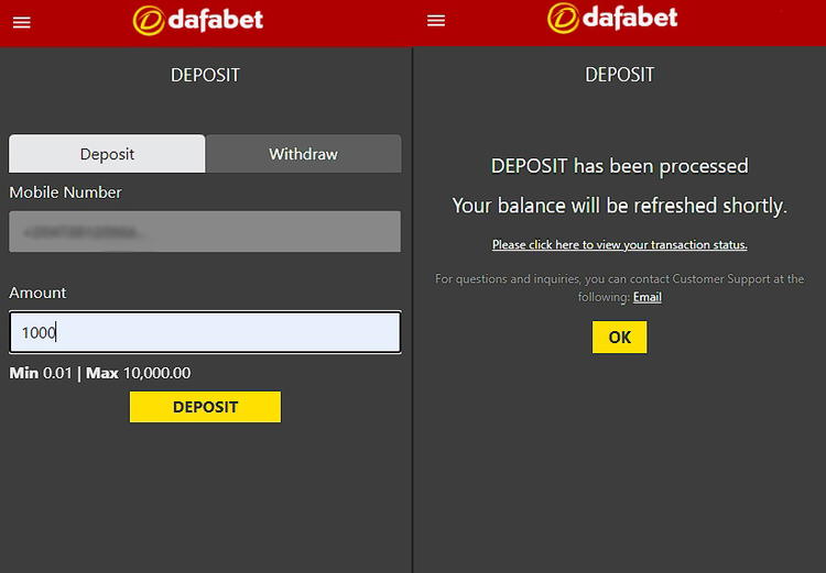 Dafabet deposit