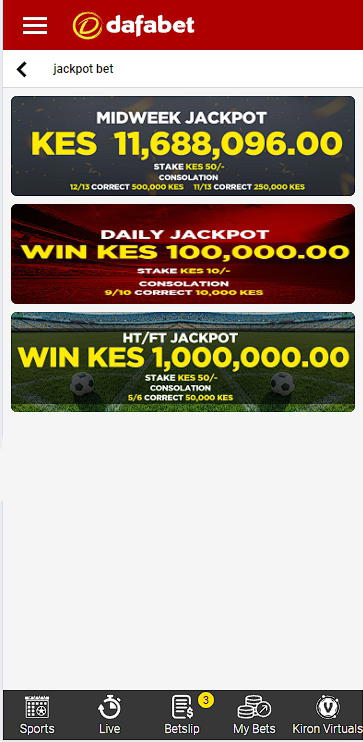 Dafabet jackpots