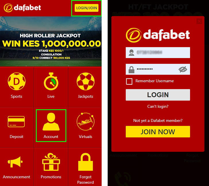 Dafabet login