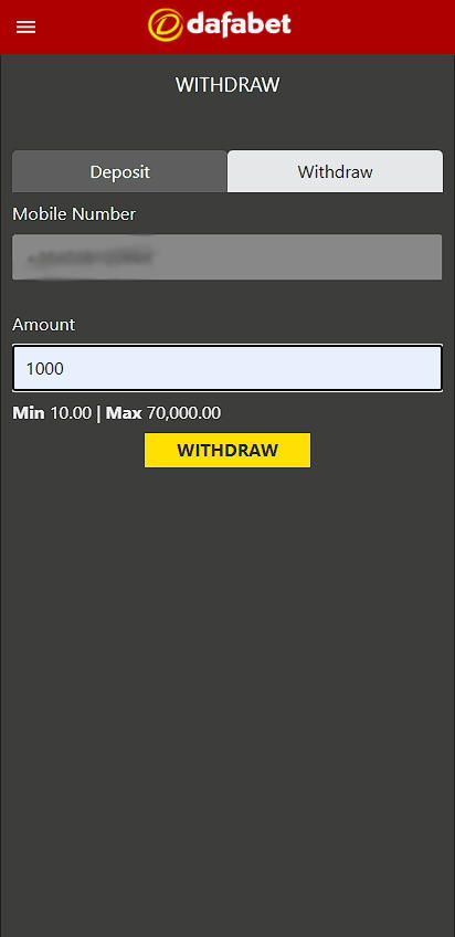 Dafabet withdraw