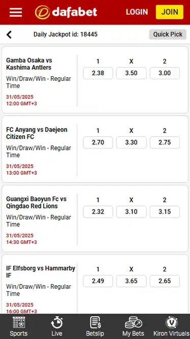 Dafabet Daily Jackpot