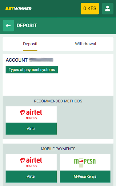 betwinner deposit method

