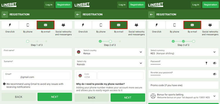 linebet registration form
