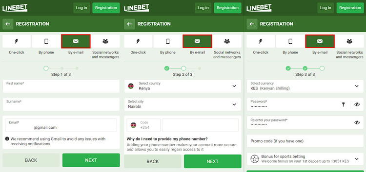 linebet registration form