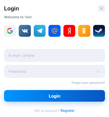 1win app login