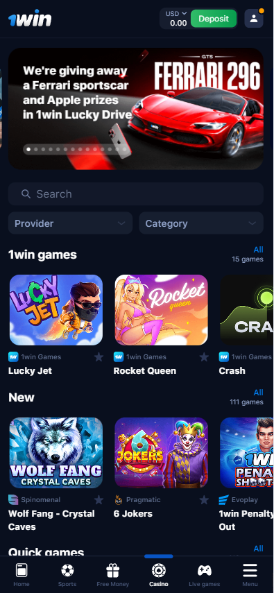 1win casino app