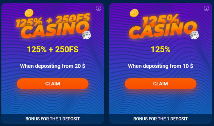 Bonus for registration on Mostbet