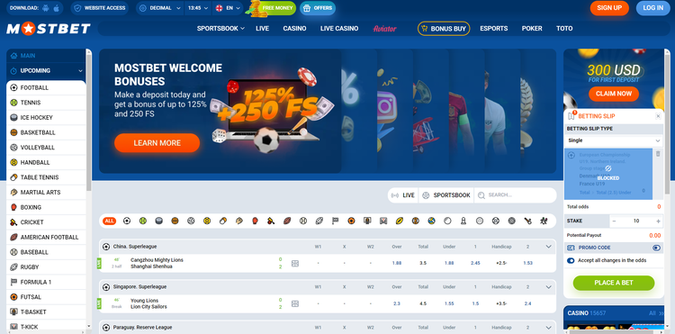 Mostbet betting site