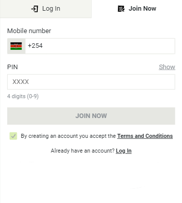 Betpawa Kenya registration form