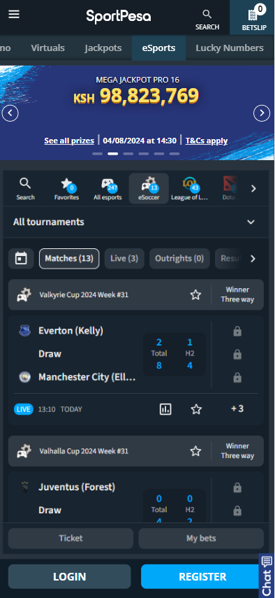 Mobile version of SportPesa