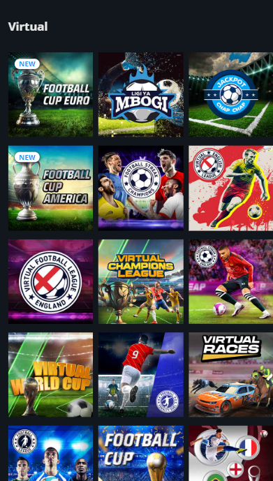 What kind of virtual games can I find on SportPesa?