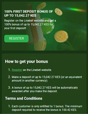 How to get sports welcome bonus on Linebet?