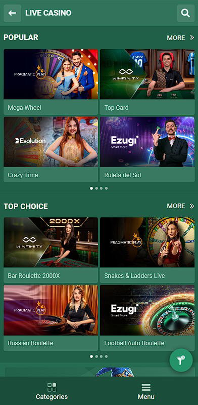 betwinner live casino