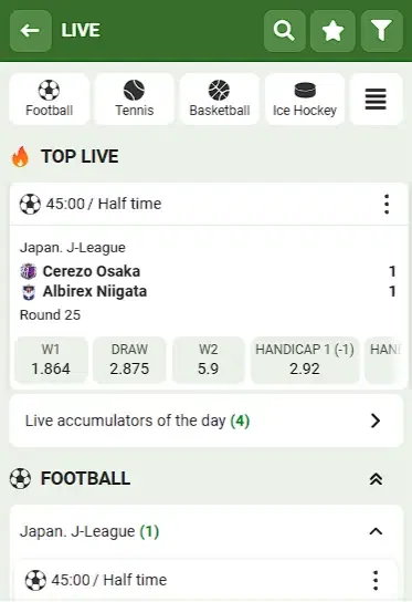Live betting on Linebet Kenya