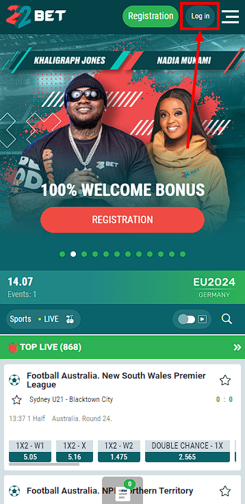 22bet login