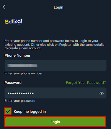 Betika Lite Login

