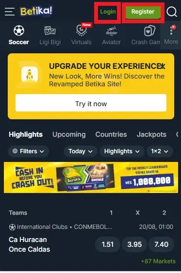 Betika Registration and Login