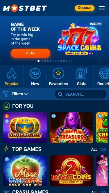 Mostbet casino games