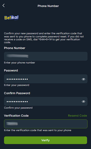 Betika number verification

