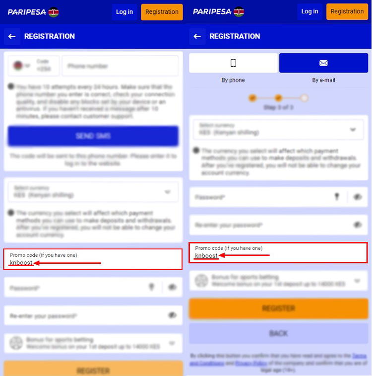 Paripesa registration

