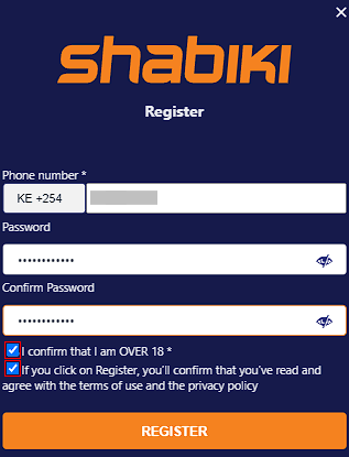 shabiki registration form