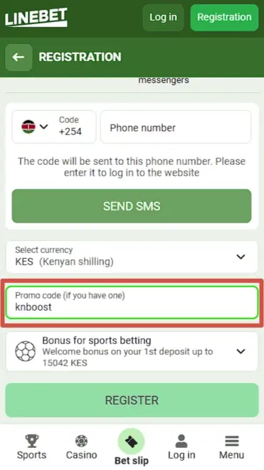 How to use the Linebet Kenya promo code?
