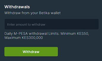 betika withdrawal amount

