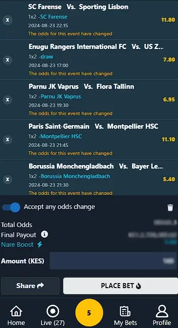BetNare sports page