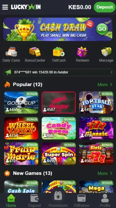 Luckywin Mobile version