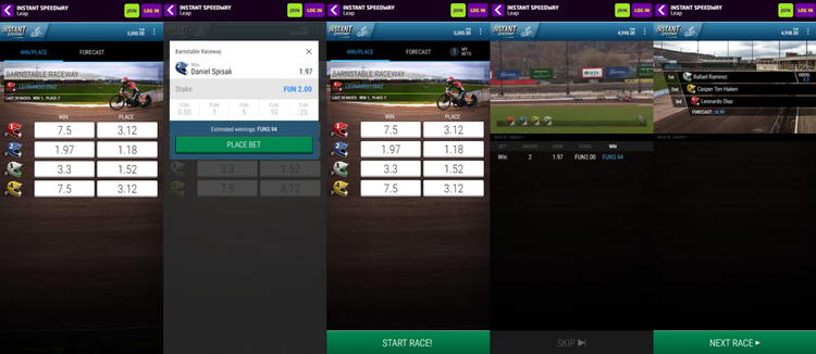 How to bet in Instant Speedway on BongoBongo?