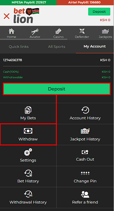 BetLion Withdraw